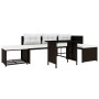 Set de muebles de jardín 4 piezas ratán sintético marrón