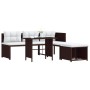 Set de muebles de jardín 4 piezas ratán sintético marrón