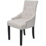 Sillas de comedor 2 unidades tela gris crema