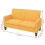 Sofá de 2 plazas amarillo 135x65x76 cm