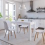 Mesa de comedor madera de ingeniería blanco brillo 120x60x76 cm
