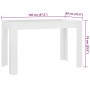 Mesa de comedor madera de ingeniería blanco brillo 120x60x76 cm