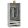Armario de madera contrachapada gris hormigón 100x50x200 cm