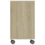 Mesa auxiliar de madera contrachapada blanco roble 70x35x55 cm