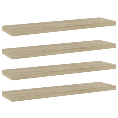 Estante estantería 4 uds contrachapada roble Sonoma 40x10x1,5cm