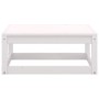 Taburetes de jardín con cojines blanco 2 uds madera maciza pino