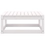 Taburetes de jardín con cojines blanco 2 uds madera maciza pino