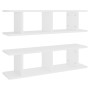 Estantes de pared 2 uds madera contrachapada blanco 75x18x20 cm