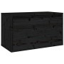 Armario de pared madera maciza de pino negro 60x30x35 cm