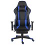 Silla gaming giratoria con reposapiés PVC azul