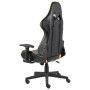 Silla gaming giratoria con reposapiés PVC dorado