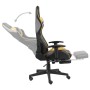 Silla gaming giratoria con reposapiés PVC dorado