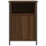 Mesita de noche madera contrachapada marrón roble 40x42x60 cm