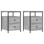 Mesitas noche 2 uds madera ingeniería gris Sonoma 44x45x60 cm