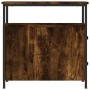 Mesita de noche madera de ingeniería roble ahumado 30x60x60 cm
