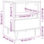 Mesita de noche madera de ingeniería roble ahumado 40x35x50 cm