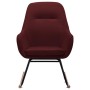 Silla mecedora de tela rojo vino tinto