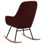 Silla mecedora de tela rojo vino tinto