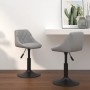 Sillas de comedor giratorias 2 uds de terciopelo gris claro
