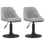 Sillas de comedor giratorias 2 uds de terciopelo gris claro