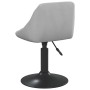 Sillas de comedor giratorias 2 uds de terciopelo gris claro