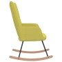 Silla mecedora de tela verde