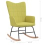 Silla mecedora de tela verde