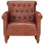 Sillón de cuero auténtico de cabra marrón