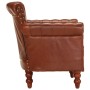 Sillón de cuero auténtico de cabra marrón