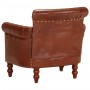 Sillón de cuero auténtico de cabra marrón
