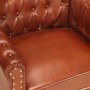 Sillón de cuero auténtico de cabra marrón
