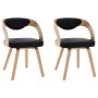 Sillas de comedor 2 uds madera curvada y cuero sintético negro