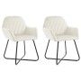 Sillas de comedor 2 unidades terciopelo crema