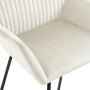 Sillas de comedor 2 unidades terciopelo crema