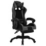 Silla gaming con luces LED RGB cuero sintético gris y negro