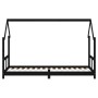 Estructura de cama para niños madera de pino negro 80x200 cm