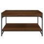 Mesa centro madera ingeniería y hierro roble marrón 80x80x45 cm