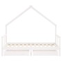 Estructura cama infantil y cajones madera pino blanco 80x160 cm