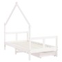 Estructura cama infantil y cajones madera pino blanco 80x160 cm