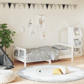 Estructura de cama para niños madera de pino blanco 80x160 cm