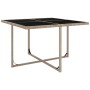 Set comedor de jardín 9 piezas y cojines ratán sintético beige