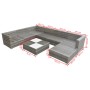 Set de muebles de jardín 8 pzas y cojines ratán sintético gris