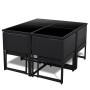 Set comedor de jardín 9 piezas y cojines ratán sintético negro
