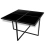 Set comedor de jardín 9 piezas y cojines ratán sintético negro