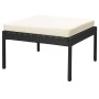 Set muebles de jardín 6 piezas y cojines ratán sintético negro
