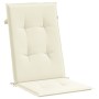 Cojín silla de jardín respaldo alto 2 uds tela crema 120x50x3cm