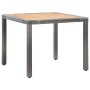 Set de comedor para jardín 5 pzas cojines ratán sintético gris
