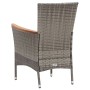 Set de comedor para jardín 5 pzas cojines ratán sintético gris