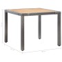 Set de comedor para jardín 5 pzas cojines ratán sintético gris