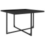 Set comedor de jardín 9 piezas y cojines ratán sintético negro